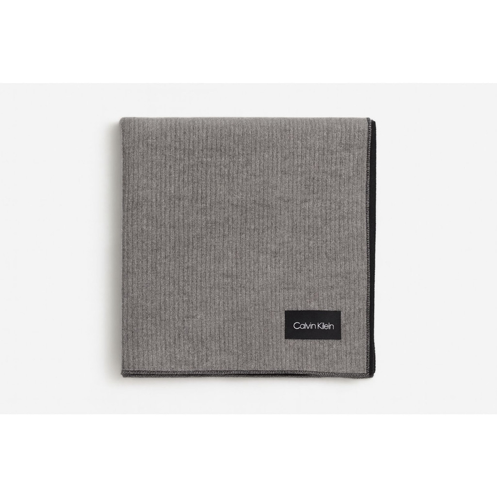Oversized Reversible Wool Wrap Shawl Gray Black 105 x 24 Minimalist - Picture 7 of 16